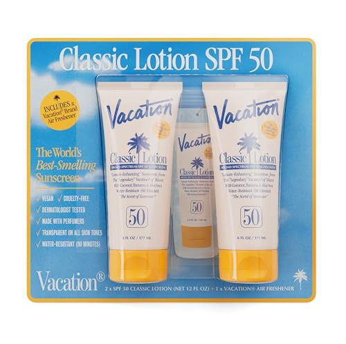 Vacation Classic SPF 50 Sunscreen Face + Body Lotion + Air Freshener Bundle | Amazon (US)