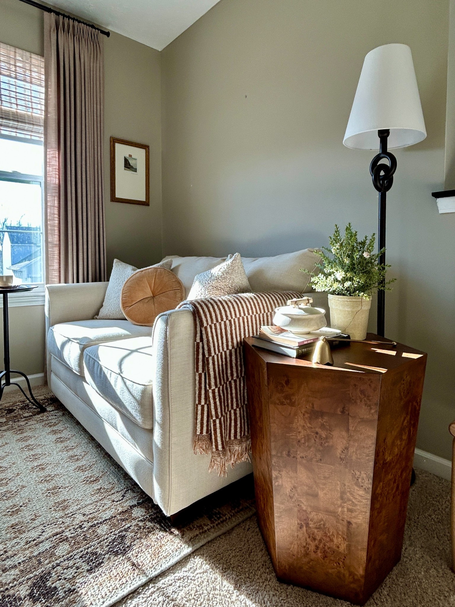 Just repainted this room and I am debating on artwork or hanging the mirror above the sofa. But I got some new things and wanted to share! 

Wall color is Analytical Gray by SW 



#LTKHome #LTKOver40