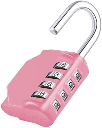 ZHEGE Combination Lock, 4 Digit Combination Padlock Outdoor, School Lock, Gym Locks (Pink) | Amazon (US)