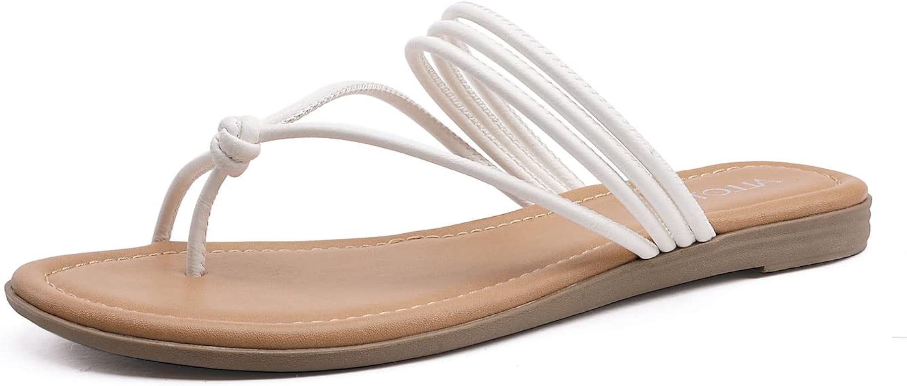 ALLOT Women Flat Sandals Slides Slippers Strappy Dressy Flip Flops Comfy Slip-ons Summer Beach Casua | Amazon (US)
