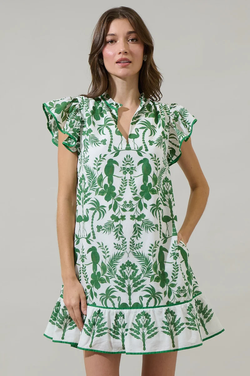 Davina Floral Ebba Shift Mini Dress | Sugarlips