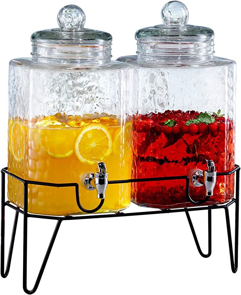Style Setter Hamburg Dispensers with Stand (Set of 2), Glass, 1.5 Gallons Each | Amazon (US)