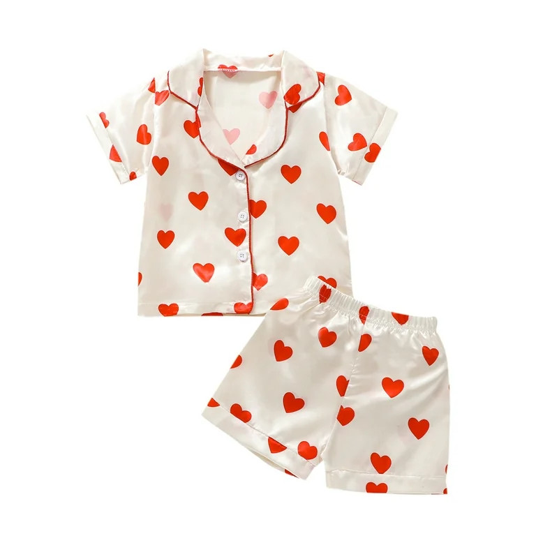 Blotona Kids Girls Summer Pajamas Outfits 1T 2T 3T 4T 5T 6T 7T Toddle Girls Sleepwear Loungewear ... | Walmart (US)