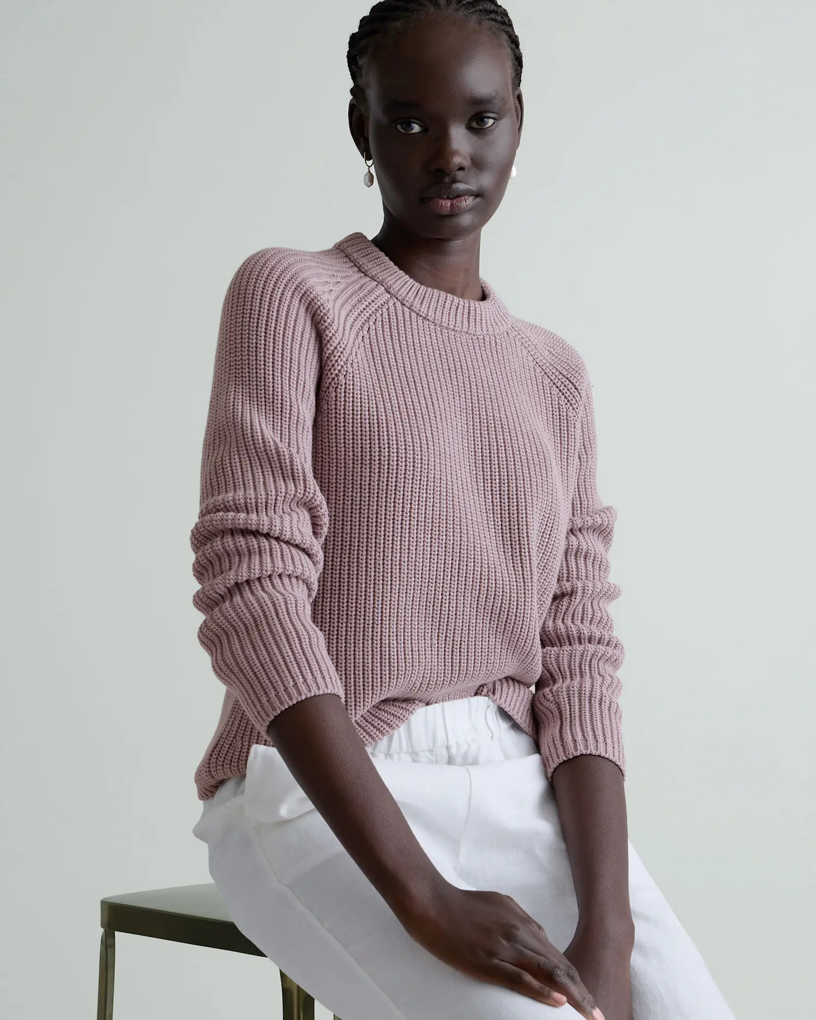 100% Organic Cotton Fisherman Crew Sweater | Quince