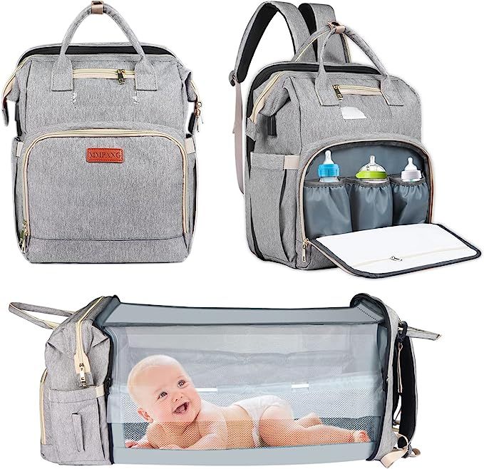 MMPANG Diaper Bag Backpack，Diaper Bag with Changing Station Baby Diaper Bag for Boys Girls Trav... | Amazon (US)