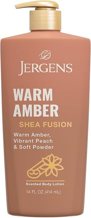 Jergens Shea Fusion Warm Amber Body Lotion, Moisturizer with Shea Butter & Vitamin E, 14 Fl Oz | Amazon (US)