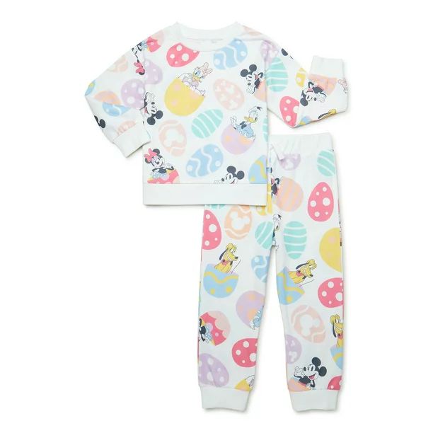 Mickey & Friends Easter Toddler Boy Sweatshirt and Pants Outfit Set, 2-Piece, Sizes 12M-5T | Walmart (US)