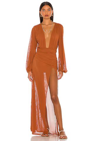 Camila Coelho Kimber Maxi Dress in Hazel Brown from Revolve.com | Revolve Clothing (Global)