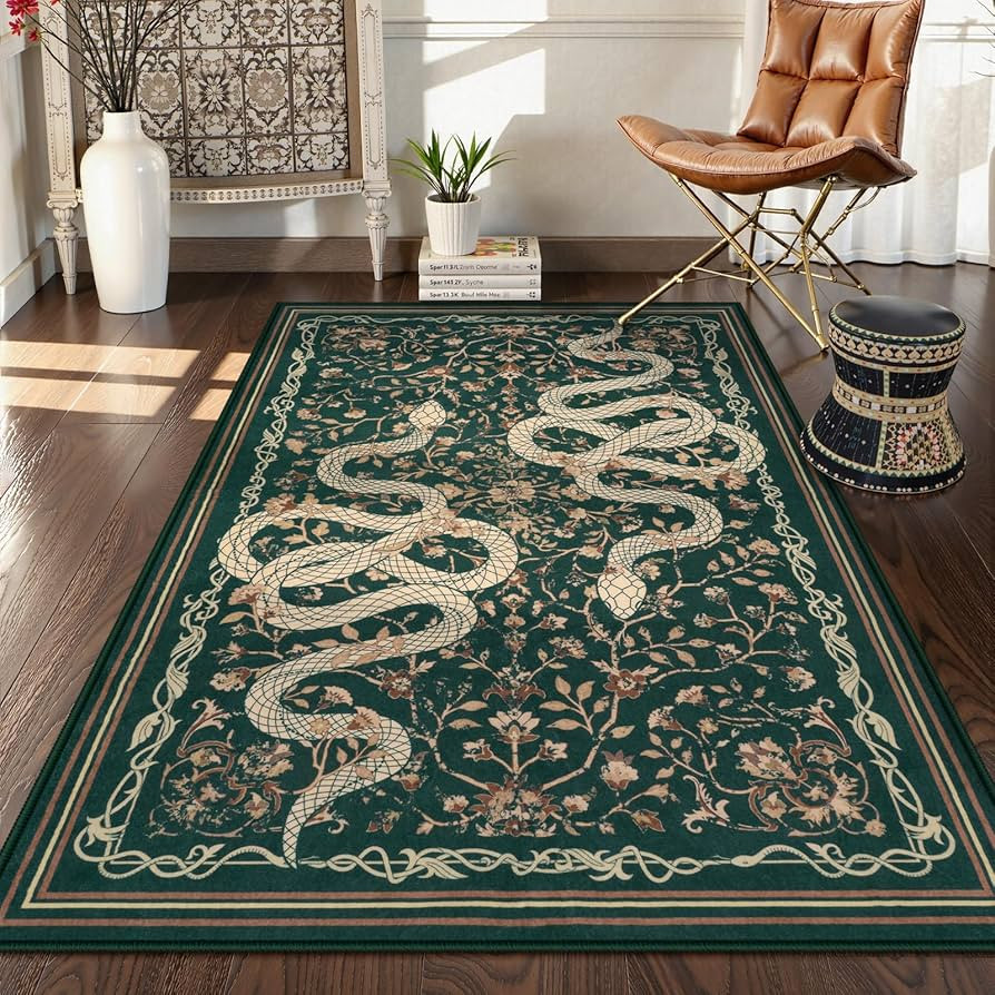 LIVEBOX Washable Area Rug 3x5, Snake Entryway Rugs, Soft Carpet for Bedroom with Non-Slip Backing... | Amazon (US)