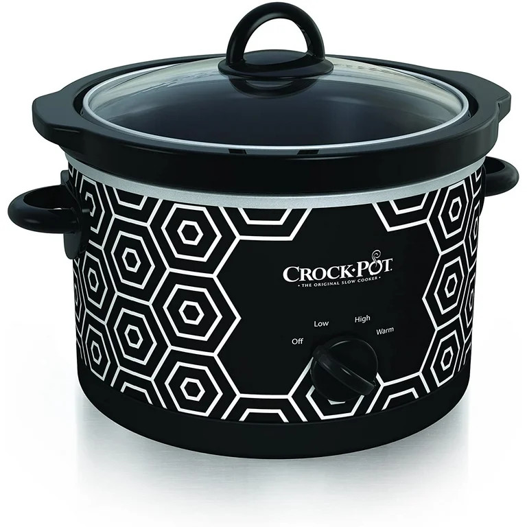 Crock-Pot 4.5-Quart Slow Cooker, Manual, Black/White Pattern | Walmart (US)