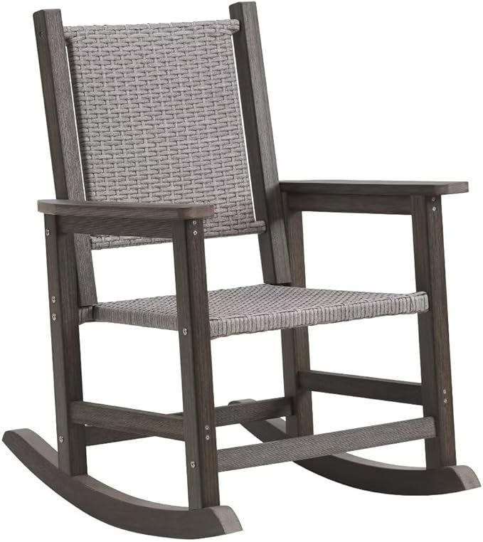 ACUEL Wicker Rocking Chair Outdoor, HDPE Patio Rocking Chairs for Outside, Woven Seat & Back, All... | Amazon (US)