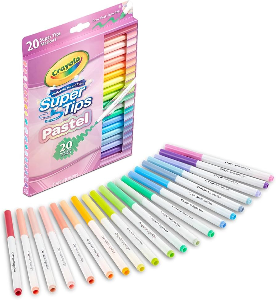 Crayola 20ct Pastel Supertip Markers | Amazon (US)