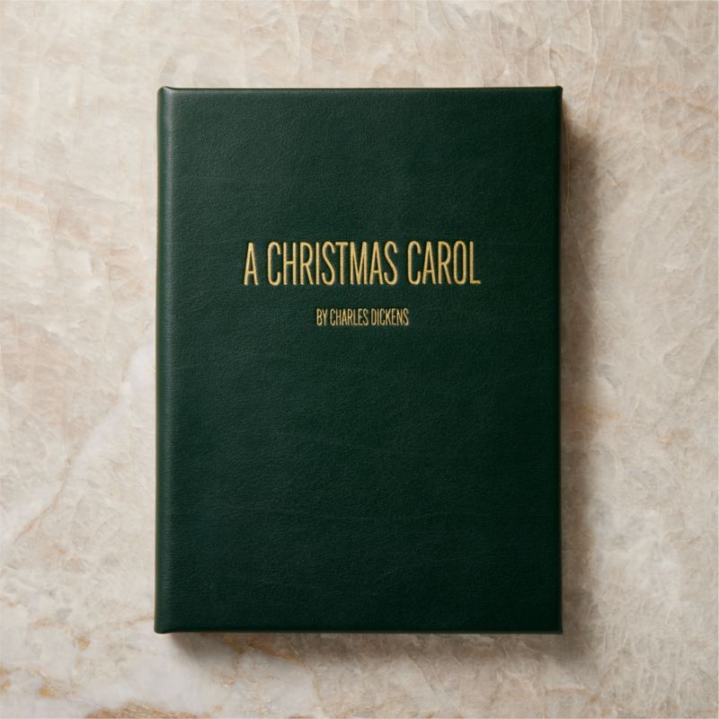 'A Christmas Carol' by Charles Dickens, Green Leather Book | CB2 | CB2