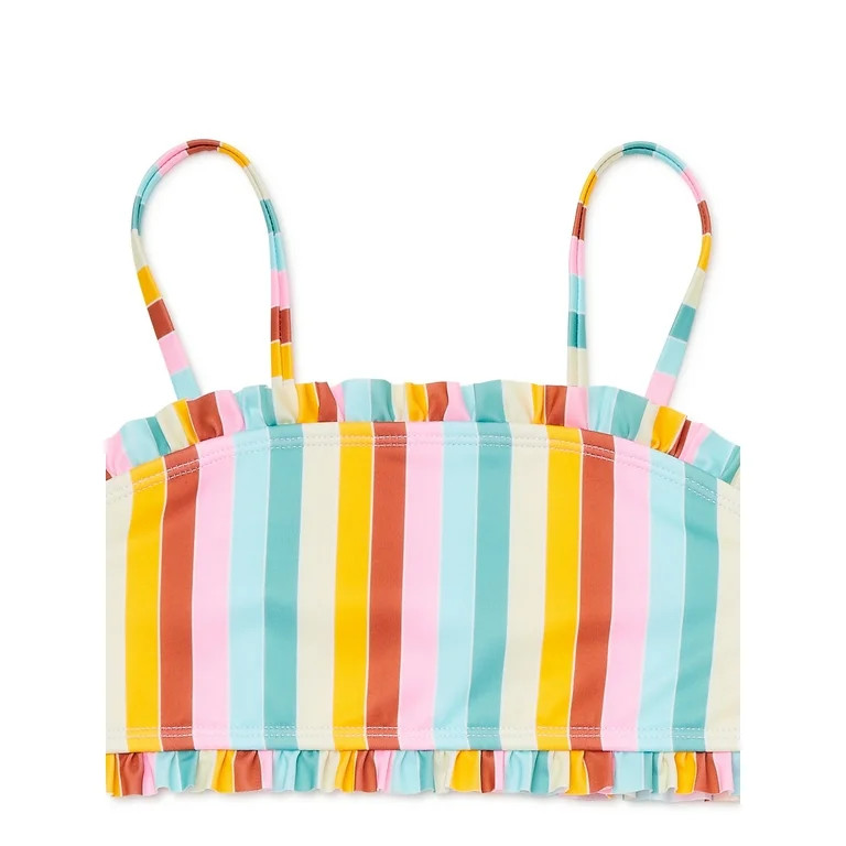 Wonder Nation Girls Ruffle Bikini Swimsuit with UPF 50, Sizes 4-16 | Walmart (US)