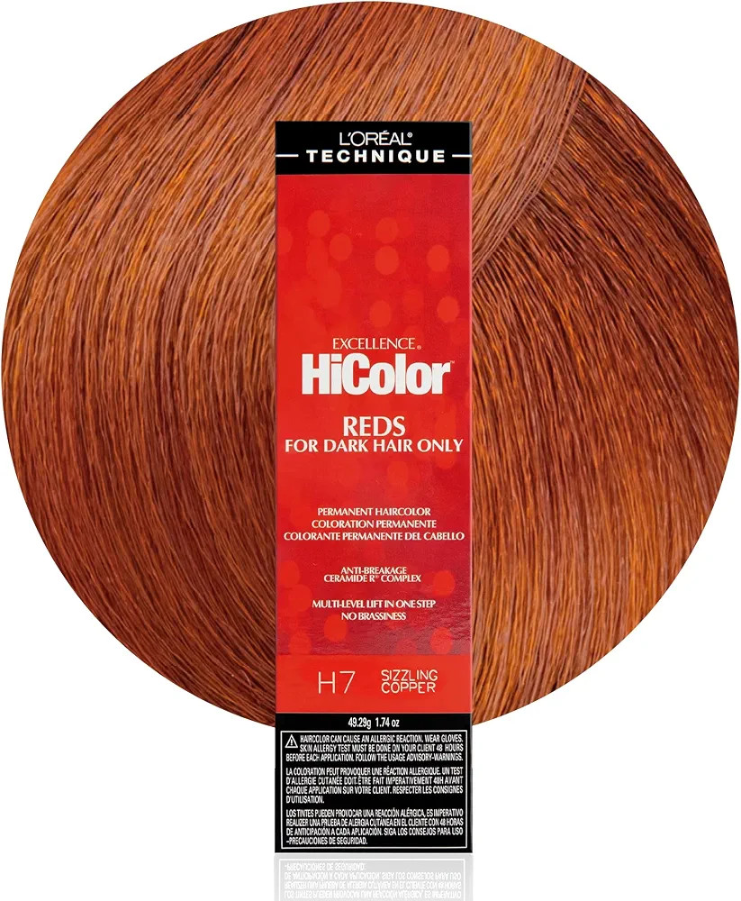 L'Oréal Technique HiColor Reds Permanent Hair Color | Lifts Dark Hair in One Step | No Brassines... | Amazon (US)