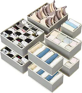 Kootek 10 Pack Drawer Organizers for Clothing, Dresser Drawer Organizer Clothes Socks Underwear O... | Amazon (US)