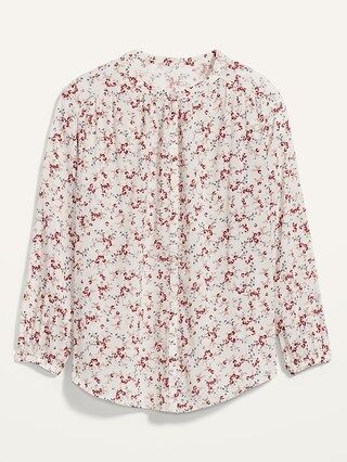 Oversized Floral-Print Button-Front Blouse for Women | Old Navy (US)