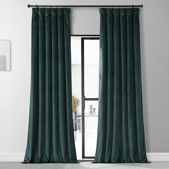 HPD HALF PRICE DRAPES Royal Lux Velvet Curtains for Bedroom and Living Room (1 Panel), 50 X 96, V... | Amazon (US)
