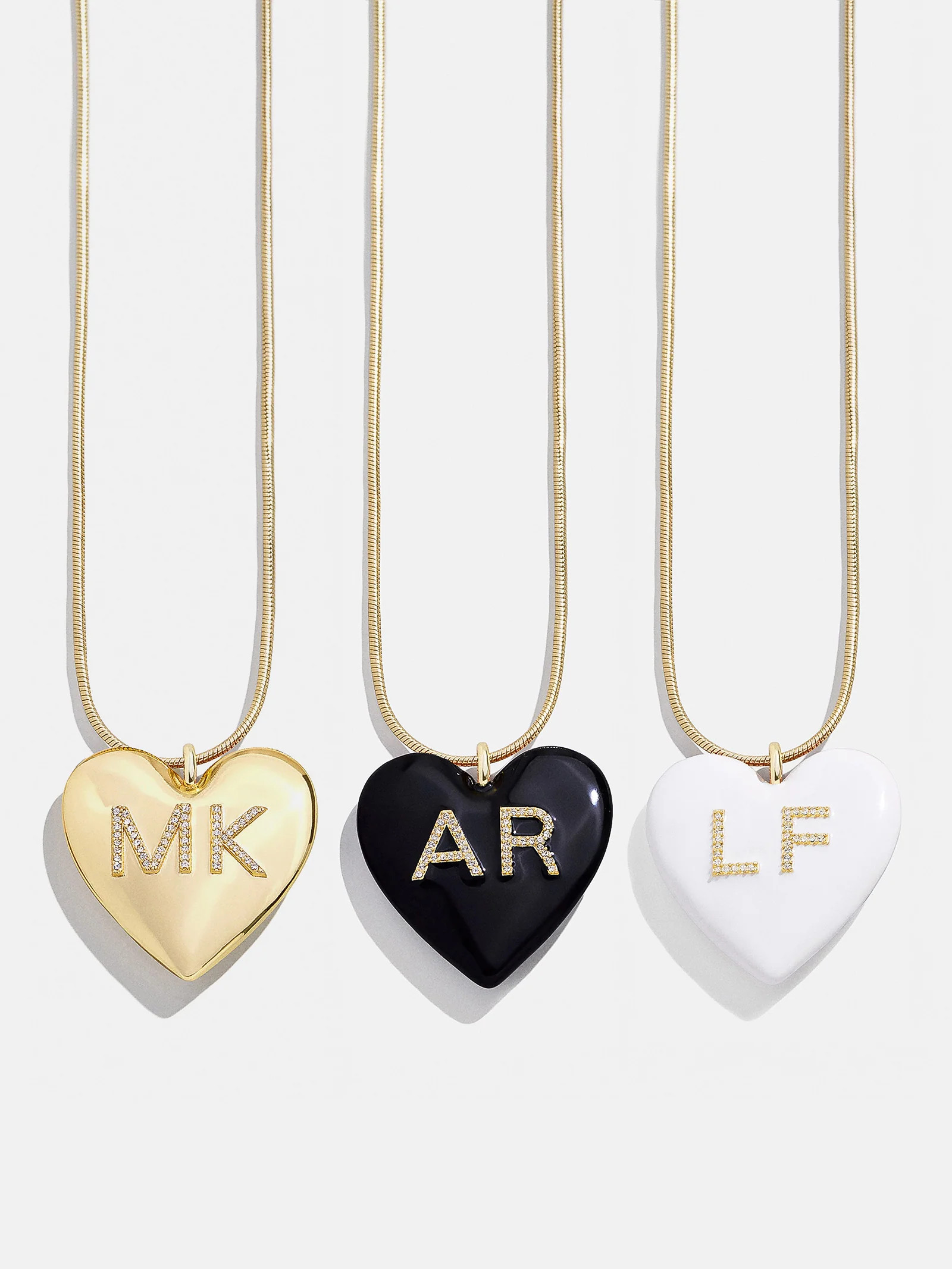 Millie Bubble Heart Custom Initial Necklace - Gold | BaubleBar