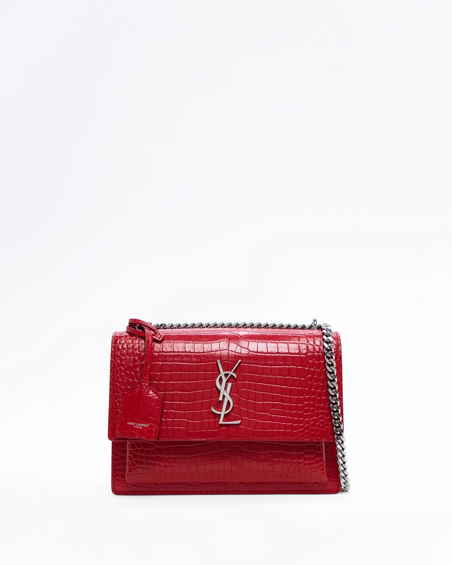 Croc-Embossed Medium Sunset Bag | Vivrelle