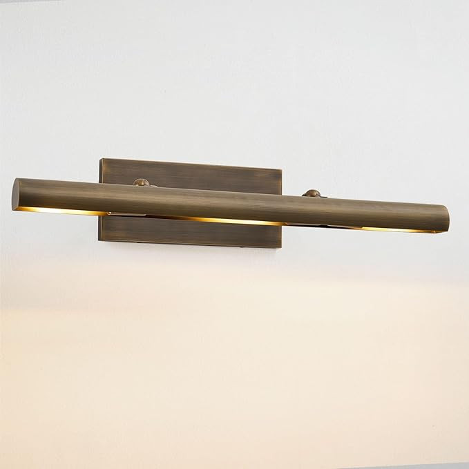 Hardwired Aged Brass Picture Light: 24" Rotatable Vintage Antique Bronze Gallery Artwork Lighting... | Amazon (US)