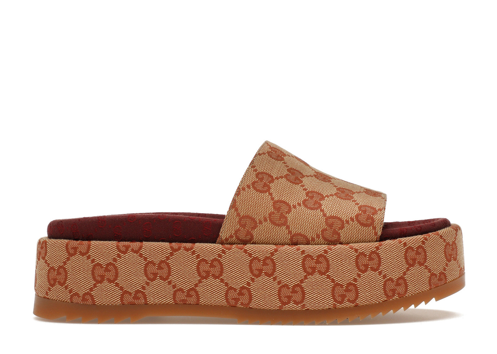 Gucci GG Supreme Platform Sandal (Women's) Sneakers in Dark Red | StockX