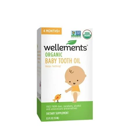 Wellements Organic Baby Tooth Oil for Teething Free from Dyes Parabens Preservatives 0.5 Fl oz | Walmart (US)