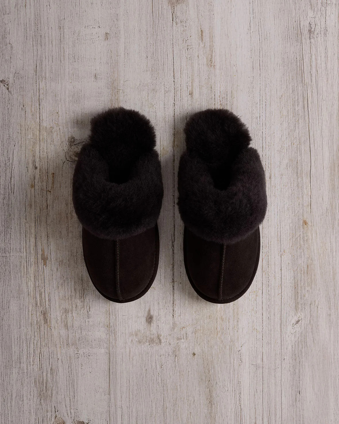 Suede Sheepskin Mule Slippers - Brown | Chelsea Peers NYC