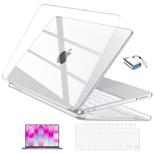 EooCoo for MacBook Neo Case 13 inch 2026 Model A3404 with A18 Pro Chip, Scratch Resistant Protective Hard Shell Case & Keyboard Cover & Screen Film & Type C, Crystal Clear | Amazon (US)