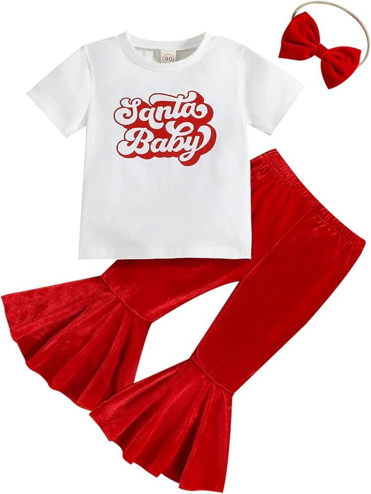 Unique Baby Girls Summer Clothes Set Sunflower Print Short Sleeve Tops+Flared Trousers 2pcs Back ... | Amazon (US)