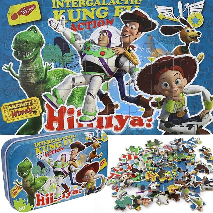 60 Piece Toy Story Puzzles in a Metal Box for Kids Ages 4-8 Jigsaw Puzzles for Girls and Boys Gre... | Amazon (US)