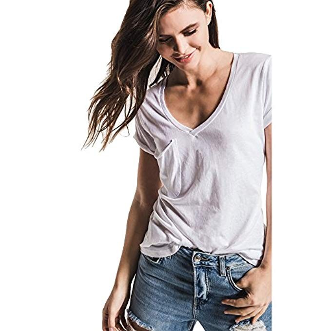 Z SUPPLY Women's The Pocket Tee Relaxed Fit Burnout | Amazon (US)