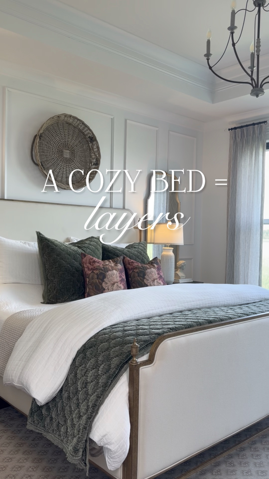 A cozy bed is a must for me. The key to getting that look is layering. My base is typically white; I add neutrals or seasonal color with quilts, throws and pillows. I don’t take all of the non-sleeping layers off at night. I just fold them back to the foot of the bed. As temps lower, I use more of the layers for sleeping. 

My bedding is a mix of designer and Amazon. This velvet quilt is so soft and the prettiest green. The color is great for fall and the holidays. I just swap my floral accent pillows for holiday ones. I’ve linked an Amazon velvet quilt that’s beautiful as well.

#LTKSeasonal #LTKvlog #LTKHome

#LTKSeasonal #LTKHome #LTKSaleAlert