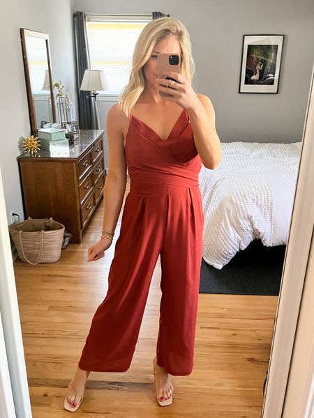 Wedding season…. The new Wedding collection from Cupshe has so many dresses perfect for brides and her guests! Code Jacqueline15 saves on orders $65+. Size small in this fun tie back jumpsuit! Love the bust and neckline! 

#LTKSeasonal #LTKunder50 #LTKwedding