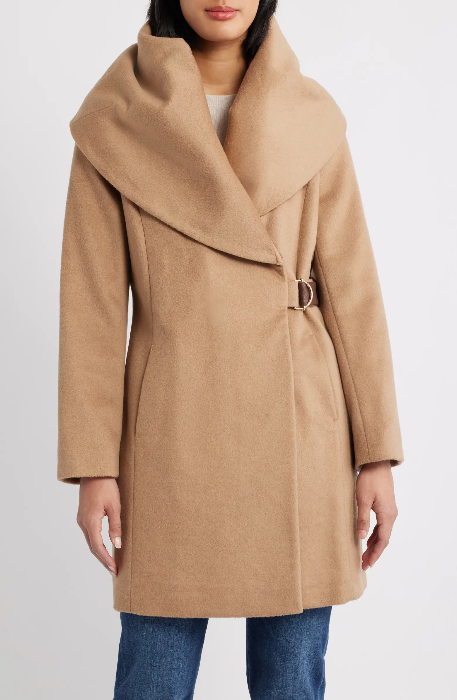 Hooded Wool Blend Belted Coat | Nordstrom