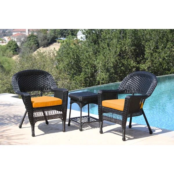 Byxbee All Weather Wicker/Rattan 2 - Person Seating Group with Cushions | Wayfair North America