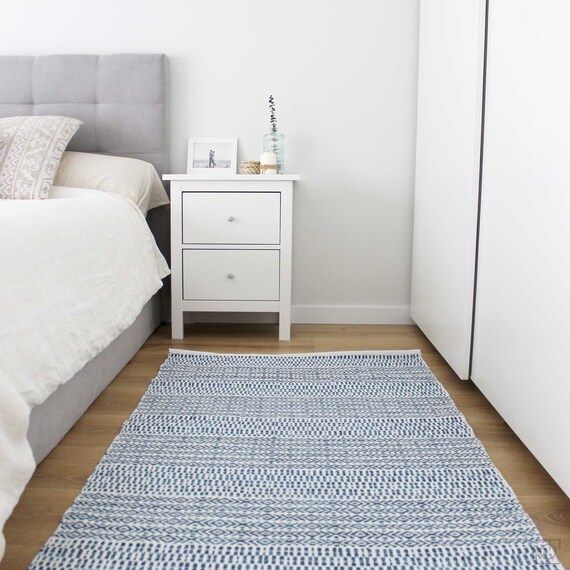 On sale.White-Blue Scandinavian rug.Blue Pattern Cotton Rug. | Etsy | Etsy (CAD)