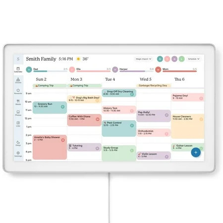 Skylight 27 inch Calendar Max Touchscreen Smart Calendar, Family Organizer and Chore Chart - Classic White Frame | Walmart (US)