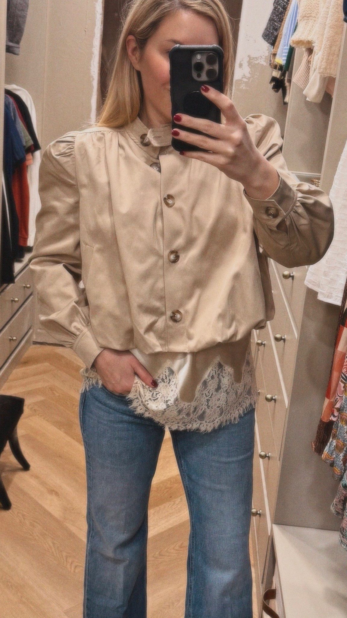 Cropped trench with silk lace trim tank

Spring outfit 

#LTKootd #LTKSeasonal #LTKNYFW