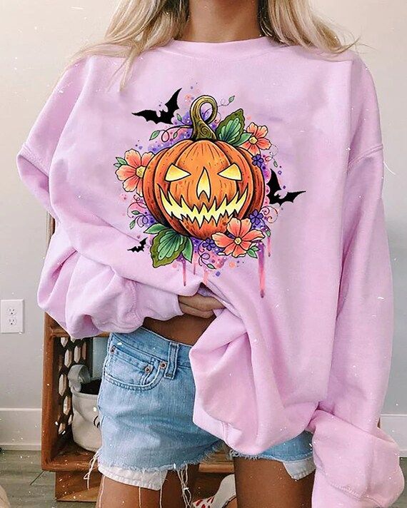 Fun Pumpkin Halloween Sweatshirt Pumpkin Falls Sweatshirt - Etsy | Etsy (US)
