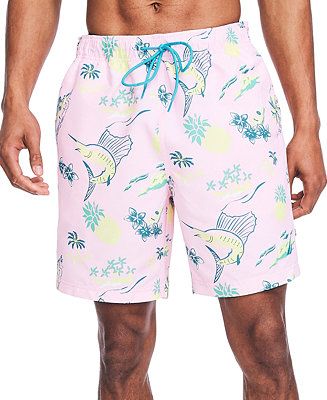 Men's Pink Tropical Swim Shorts | Macys (US)