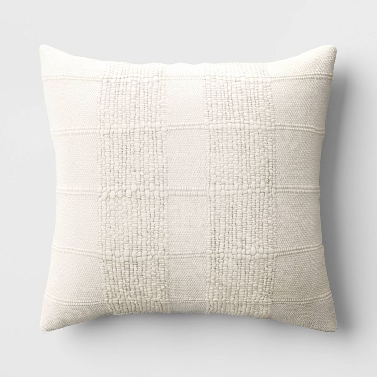 Textural Solid Square Throw Pillow Off-White - Threshold™ | Target