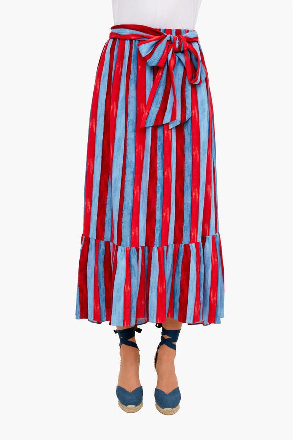 Painterly Stripe Hampton Wrap Skirt | Tuckernuck (US)
