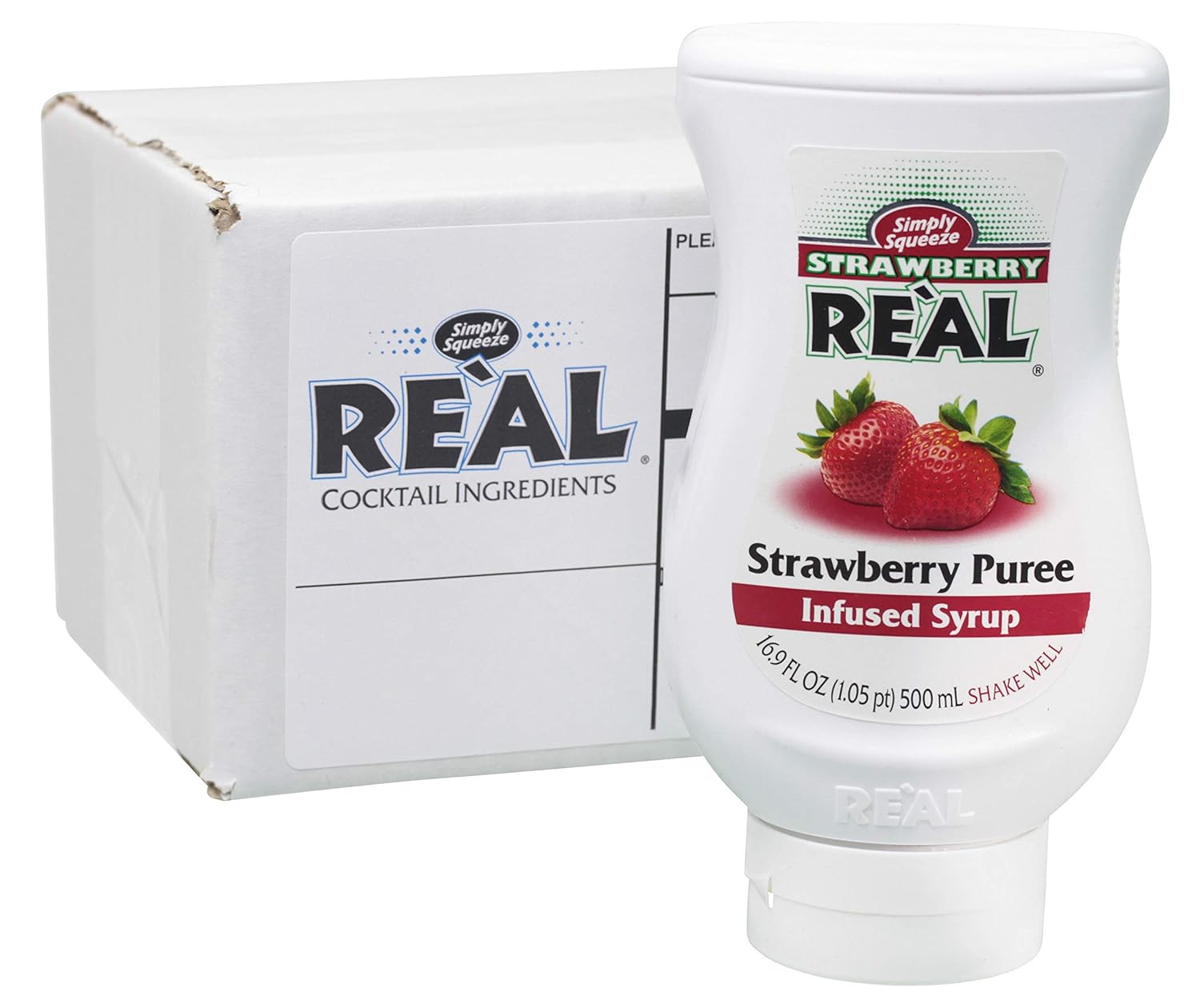 Strawberry Reàl, Strawberry Puree Infused Syrup, 16.9 FL OZ Squeezable Bottle (Pack of 1) | Amazon (US)