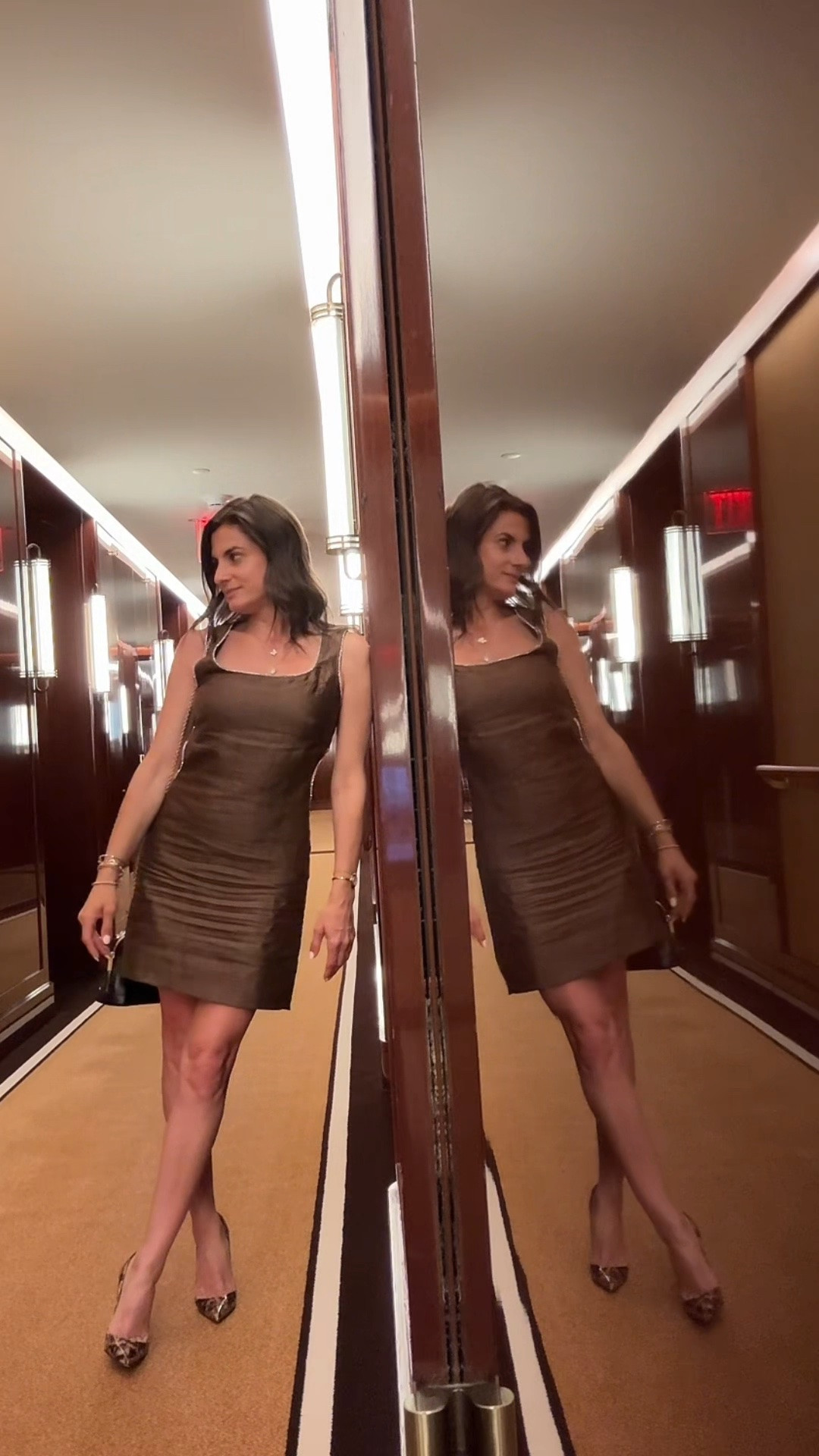 Maje dress for dinner at Casa Cipriani