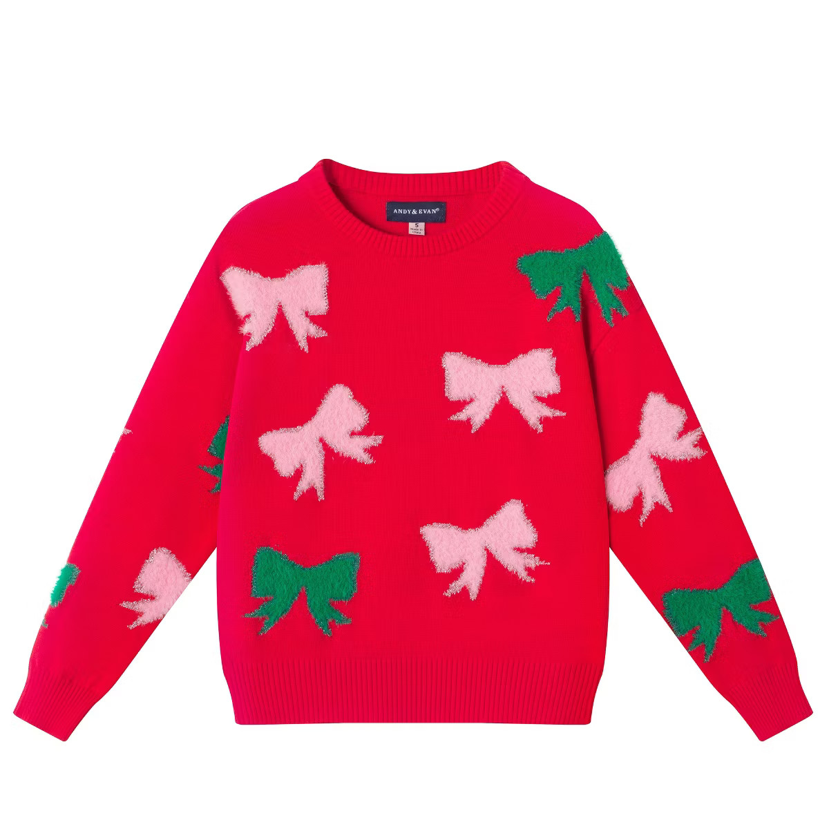 Andy & Evan Toddler  Intarsia Bows Sweater Red, Size 6X. | Target