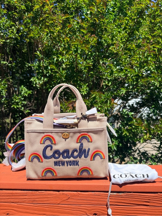 Coach Pink Canvas Tote with Rainbow Embroidery | Poshmark