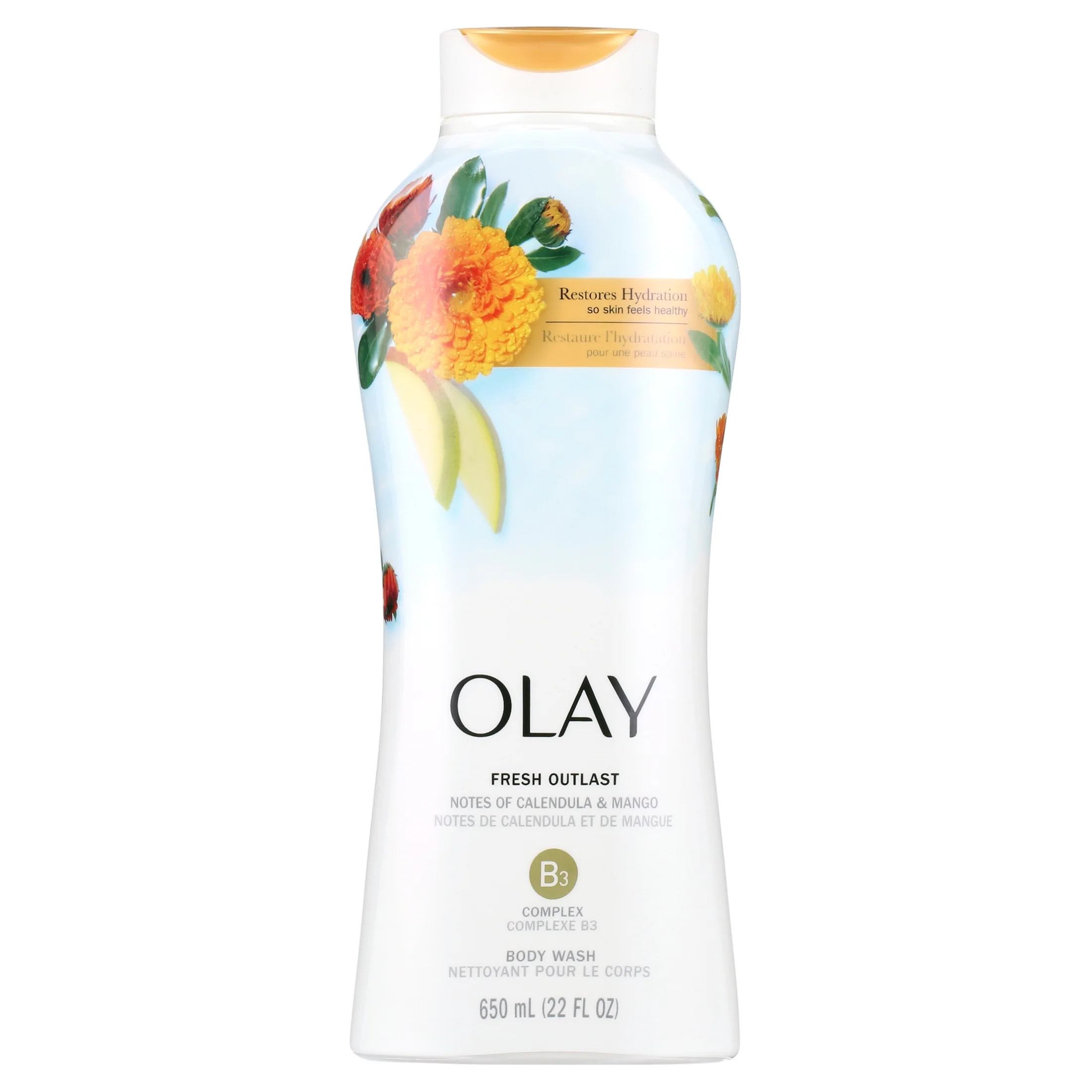 Olay Fresh Outlast Notes of Calendula & Mango Nectar Body Wash, All Skin Types, 22 fl oz | Walmart (US)