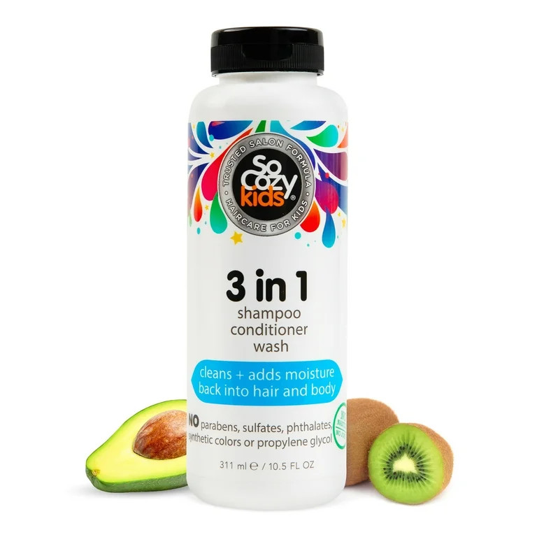 SoCozy Kid's 3-in-1 Shampoo Conditioner Body Wash with Kiwi Extract,  for All Hair Types, 10.5 oz | Walmart (US)