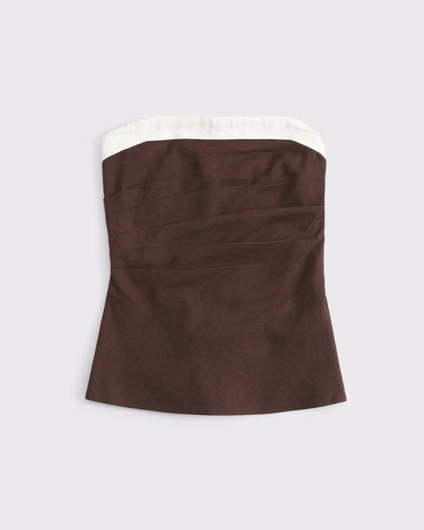Linen-Blend Tube Top | Abercrombie & Fitch (US)